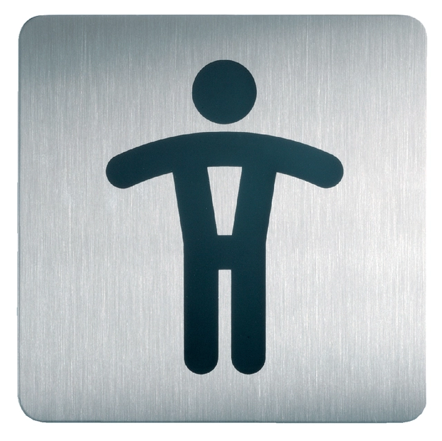 Een Infobord pictogram Durable 4954 vierkant wc heren 150mm koop je bij VHK Kantoorartikelen