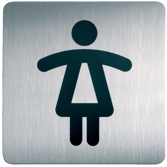 Een Infobord pictogram Durable 4956 vierkant wc dames 150mm koop je bij VHK Kantoorartikelen