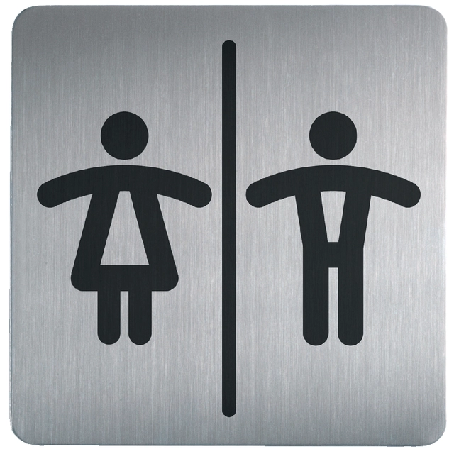 Een Infobord pictogram Durable 4958 vierkant wc dames/heren 150 koop je bij VHK Kantoorartikelen