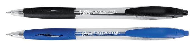 Een Balpen Bic Atlantis classic grip clic medium zwart valuepack 30+6 gratis koop je bij VHK Kantoorartikelen