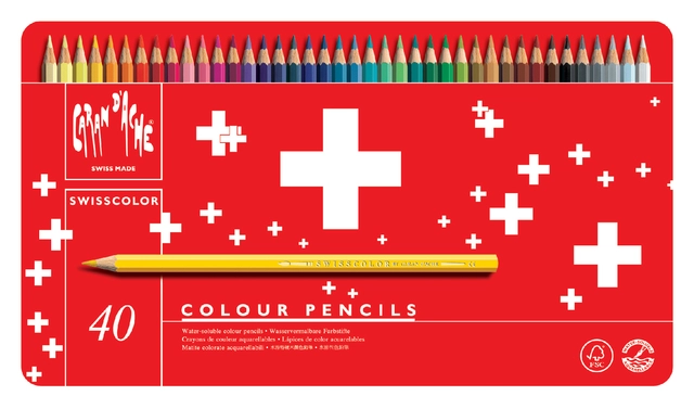 Een Kleurpotloden Caran d'Ache Swisscolor aquarel 40stuks ass. koop je bij VHK Kantoorartikelen