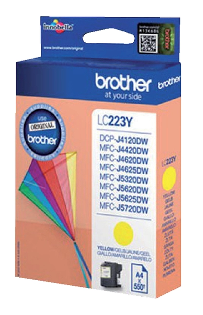 Een Inktcartridge Brother LC-223Y geel koop je bij VHK Kantoorartikelen