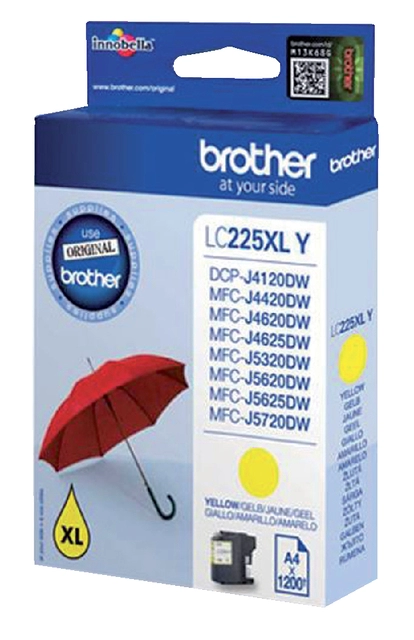 Een Inktcartridge Brother LC-225XLY geel koop je bij VHK Kantoorartikelen