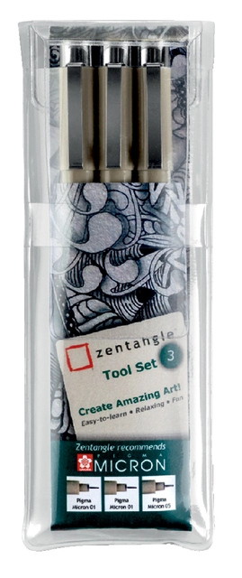 Een Fineliner Sakura Zentangle tool set 3delig koop je bij VHK Kantoorartikelen