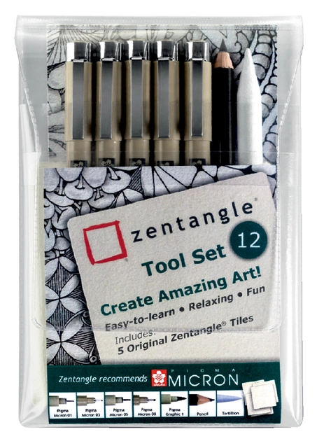 Een Fineliner Sakura Zentangle tool set 12delig koop je bij Hoekmankantoorartikelen.nl