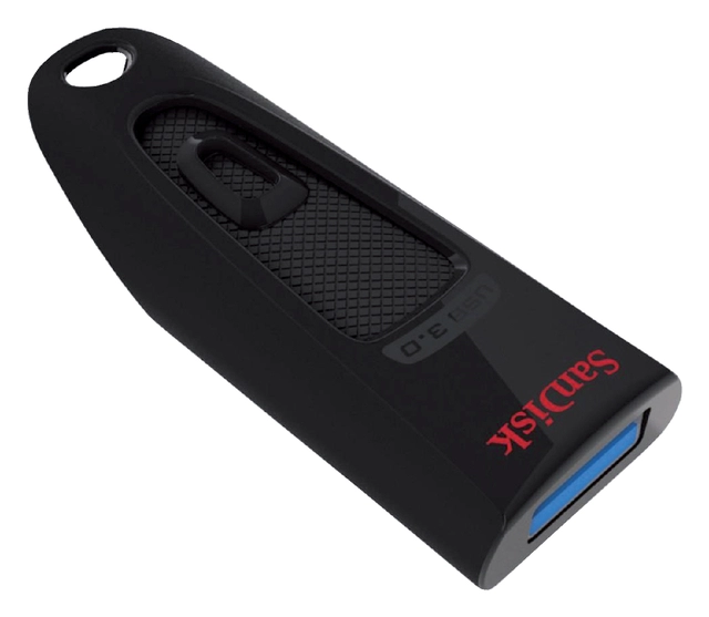 Een USB-stick 3.0 Sandisk Cruzer Ultra 16GB koop je bij VHK Kantoorartikelen