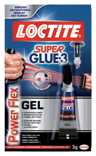 Een Secondelijm Loctite Powerflex GEL tube 3 gram op blister koop je bij Hoekmankantoorartikelen.nl