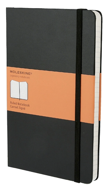 Een Notitieboek Moleskine large 130x210mm lijn hard cover zwart koop je bij VHK Kantoorartikelen