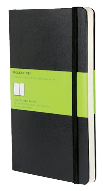 Een Notitieboek Moleskine large 130x210mm blanco hard cover zwart koop je bij Hoekmankantoorartikelen.nl