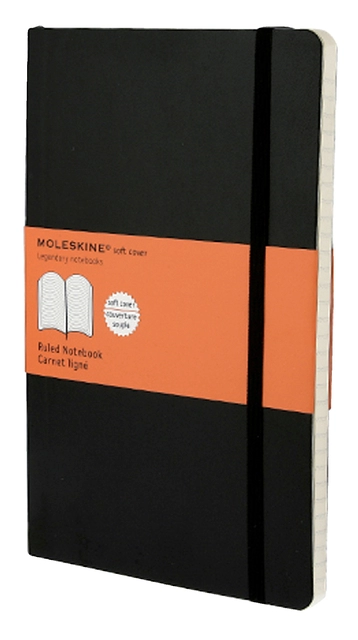 Een Notitieboek Moleskine large 130x210mm lijn soft cover zwart koop je bij VHK Kantoorartikelen