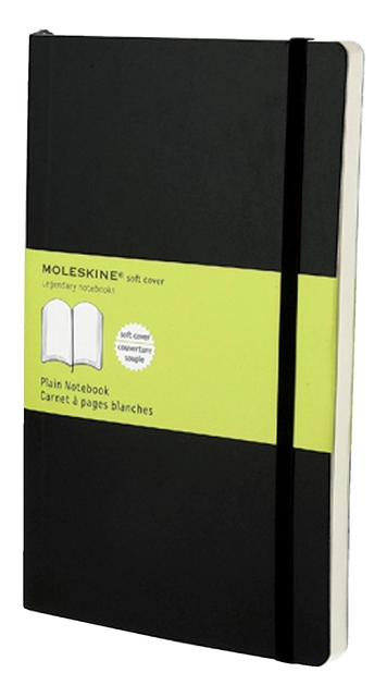 Een Notitieboek Moleskine large 130x210mm blanco soft cover zwart koop je bij VHK Kantoorartikelen