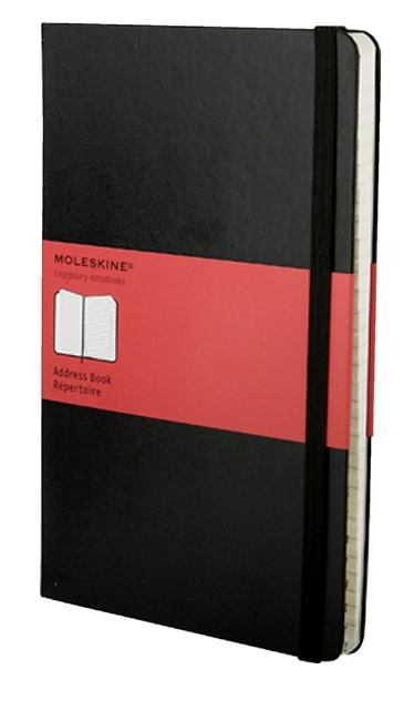 Een Adresboek Moleskine pocket 90x140mm hard cover zwart koop je bij VHK Kantoorartikelen