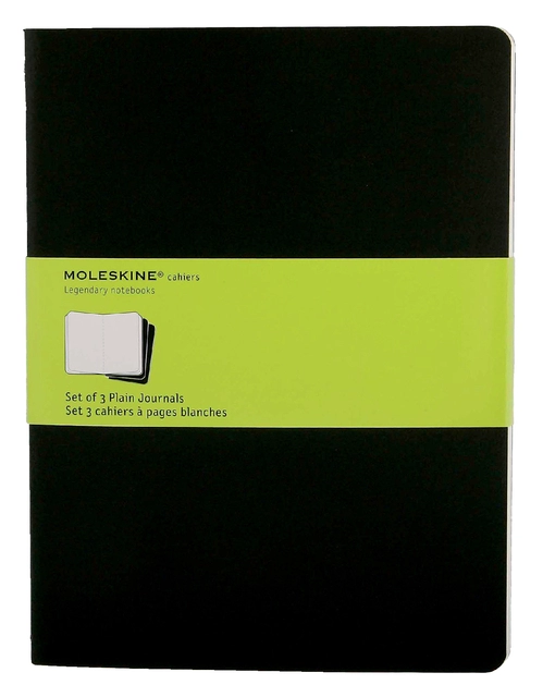 Een Schrift Moleskine 190x250mm blanco 240 pagina's 70gr zwart set à 3 stuks koop je bij VHK Kantoorartikelen