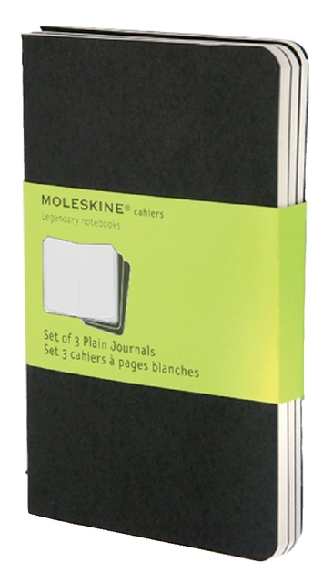 Een Schrift Moleskine 90x140mm blanco 240 pagina's 70gr zwart set à 3 stuks koop je bij VHK Kantoorartikelen