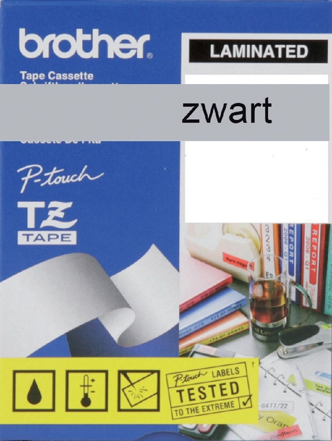 Een Labeltape Brother P-touch TZe-M951 metallic 24mm zwart op zilver koop je bij Hoekmankantoorartikelen.nl