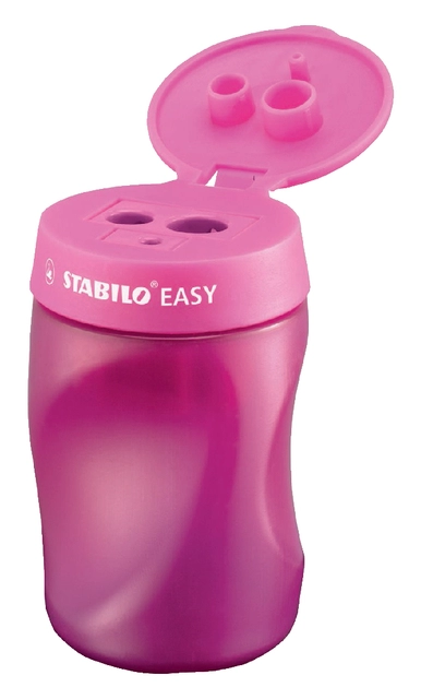 Een Puntenslijper STABILO Easy 4502 3 in 1 rechtshandig roze koop je bij Hoekmankantoorartikelen.nl