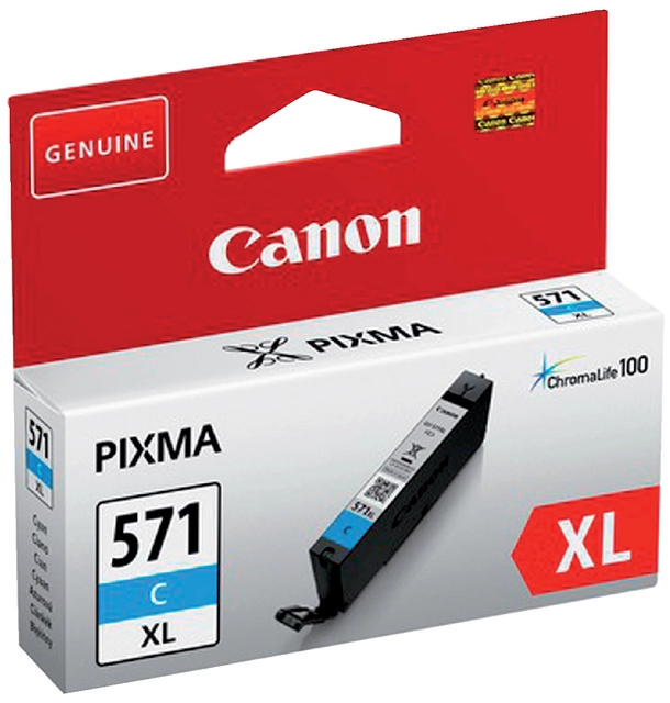 Een Inktcartridge Canon CLI-571XL blauw koop je bij VHK Kantoorartikelen