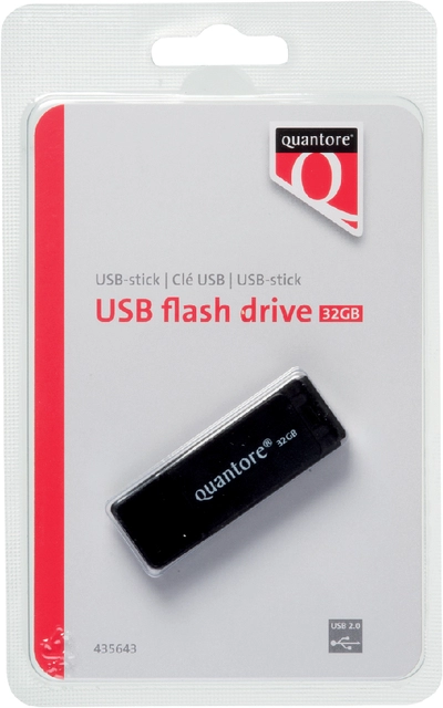 Een USB-stick 2.0 Quantore 32GB koop je bij VHK Kantoorartikelen