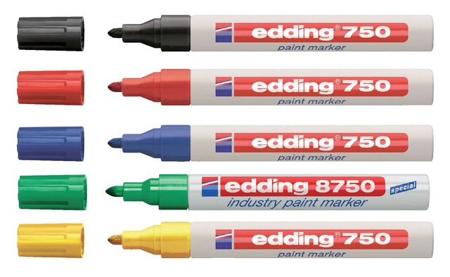 Een Viltstift edding 750 lakmarker rond 2-4mm rood koop je bij Hoekmankantoorartikelen.nl