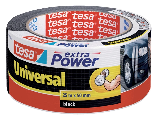 Een Duct tape tesa® extra Power Universal 25mx50mm zwart koop je bij VHK Kantoorartikelen