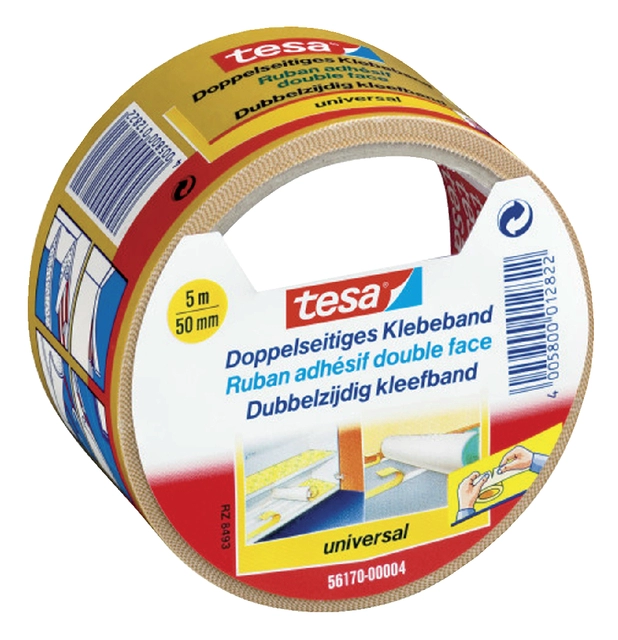 Een Tapijttape tesa® universal 5mx50mm dubbelzijdig wit koop je bij VHK Kantoorartikelen