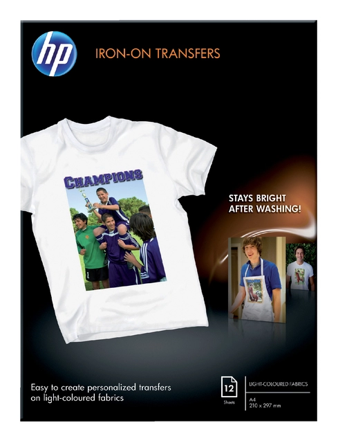 Een T-shirt transfer HP C6050A A4 170gr 12vel koop je bij VHK Kantoorartikelen