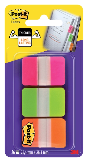 Een Indextabs Post-it 686GOT 25.4x38mm strong roze en groen 36 tabs koop je bij Hoekmankantoorartikelen.nl