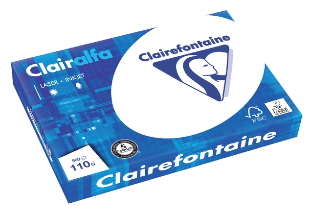 Een Kopieerpapier Clairefontaine Clairalfa A3 110gr wit 500 vel koop je bij Hoekmankantoorartikelen.nl