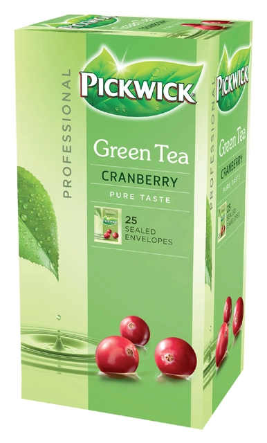 Een Thee Pickwick green cranberry 25x1.5gr koop je bij VHK Kantoorartikelen