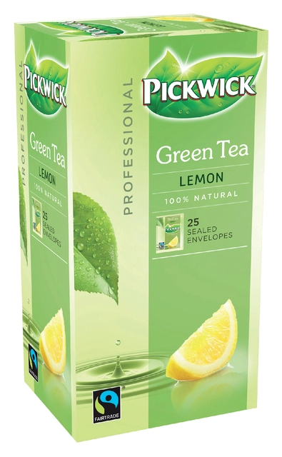 Een Thee Pickwick Fair Trade green lemon 25x1.5gr koop je bij VHK Kantoorartikelen