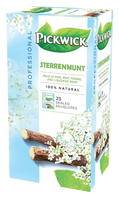 Een Thee Pickwick sterrenmunt 25x2gr met envelop koop je bij VHK Kantoorartikelen