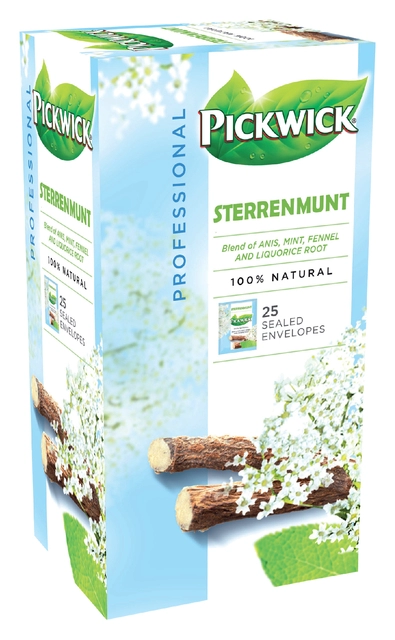 Een Thee Pickwick sterrenmunt 25x2gr met envelop koop je bij VHK Kantoorartikelen