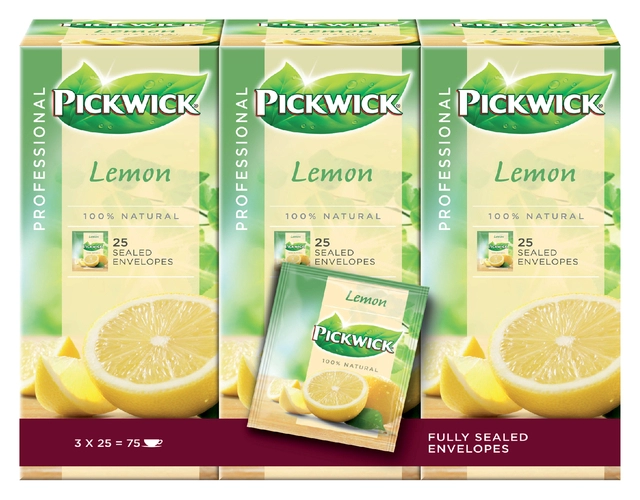 Een Thee Pickwick Fair Trade lemon 25x1.5gr koop je bij VHK Kantoorartikelen