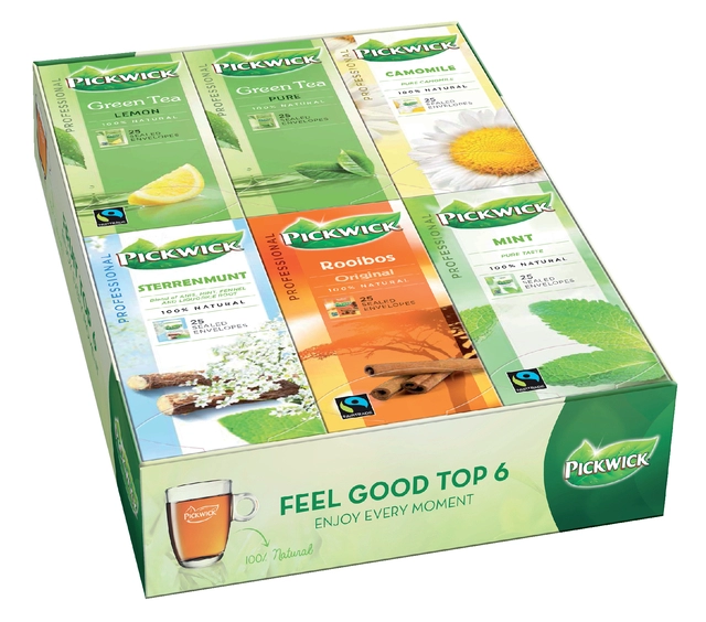 Een Thee Pickwick multipack original 6x25st feel good koop je bij VHK Kantoorartikelen