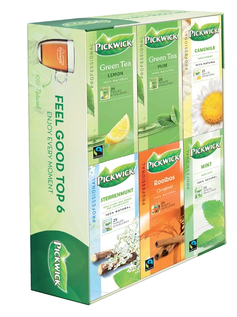 Een Thee Pickwick multipack original 6x25st feel good koop je bij VHK Kantoorartikelen