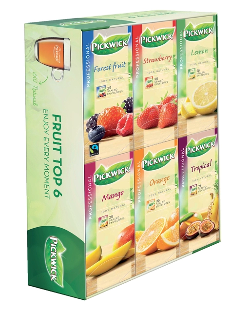 Een Thee Pickwick multipack original 6x25st fruit koop je bij VHK Kantoorartikelen