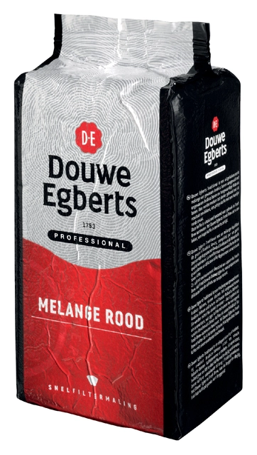 Een Koffie Douwe Egberts snelfiltermaling Melange Rood 1kg koop je bij VHK Kantoorartikelen