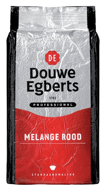 Een Koffie Douwe Egberts standaardmaling Melange Rood 1kg koop je bij VHK Kantoorartikelen