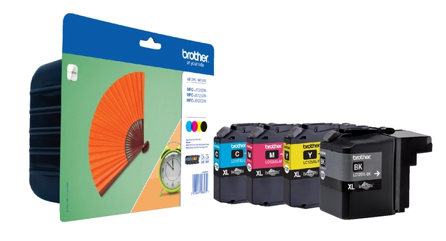 Een Inktcartridge Brother LC-129XLVALBP zwart + 3 kleuren koop je bij VHK Kantoorartikelen