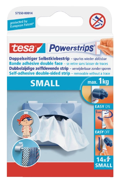 Een Kleefstrips tesa Powerstrips® SMALL dubbelzijdig 1kg 14 stuks koop je bij Hoekmankantoorartikelen.nl