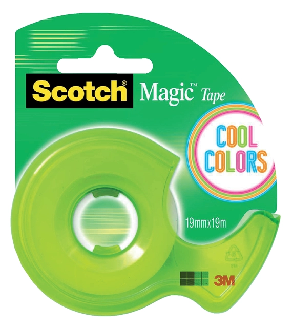 Een Plakband Scotch 810 19mmx19m onzichtbaar + handdispenser Cool Colors koop je bij Hoekmankantoorartikelen.nl