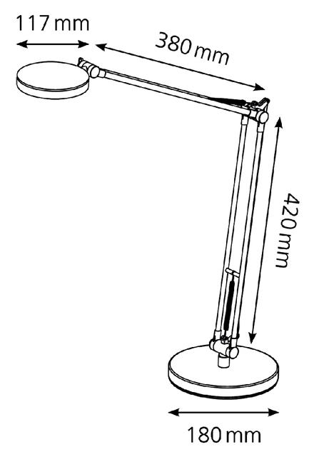 Een Bureaulamp Hansa ledlamp 4you aluminium koop je bij VHK Kantoorartikelen