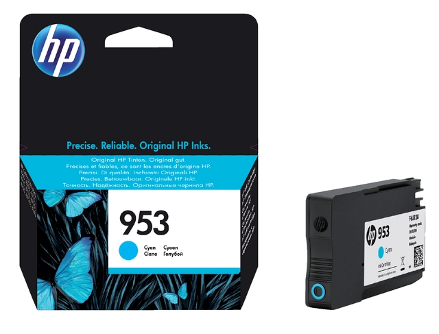 Een Inktcartridge HP F6U12AE 953 blauw koop je bij VHK Kantoorartikelen