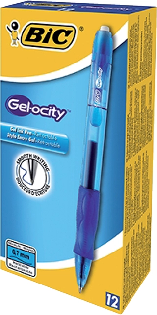 Een Gelschrijver Bic Gel-ocity medium blauw koop je bij VHK Kantoorartikelen