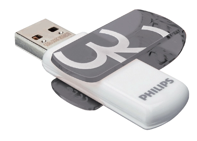 Een USB-stick 2.0 Philips Vivid Edition Shadow Grey 32GB koop je bij VHK Kantoorartikelen