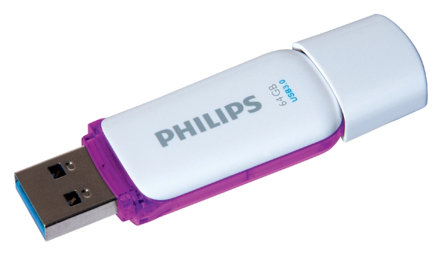 Een USB-stick 3.0 Philips Snow Edition Magic Purple 64GB koop je bij VHK Kantoorartikelen