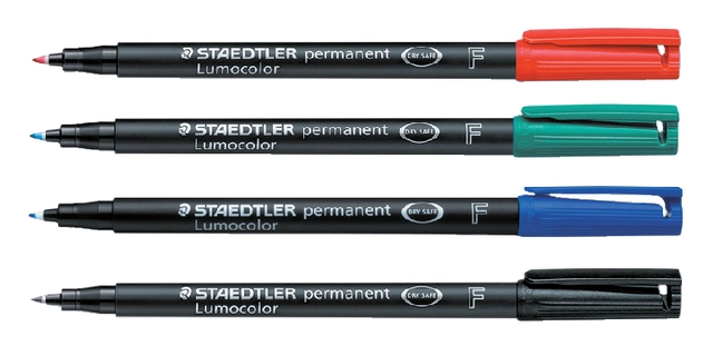 Een Viltstift Staedtler Lumocolor 318 permanent F rood koop je bij VHK Kantoorartikelen