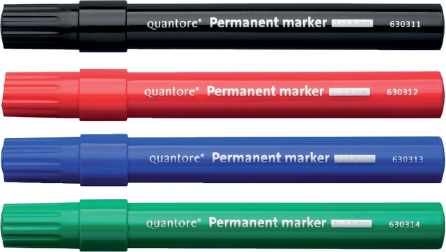 Een Permanent marker Quantore rond 1-1.5mm assorti 4 stuks koop je bij Hoekmankantoorartikelen.nl