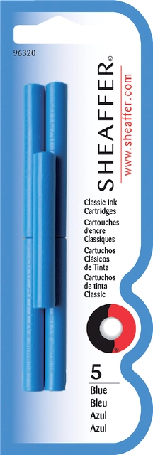 Een Inktpatroon Sheaffer skrip classic blauw blister à 5 stuks koop je bij VHK Kantoorartikelen