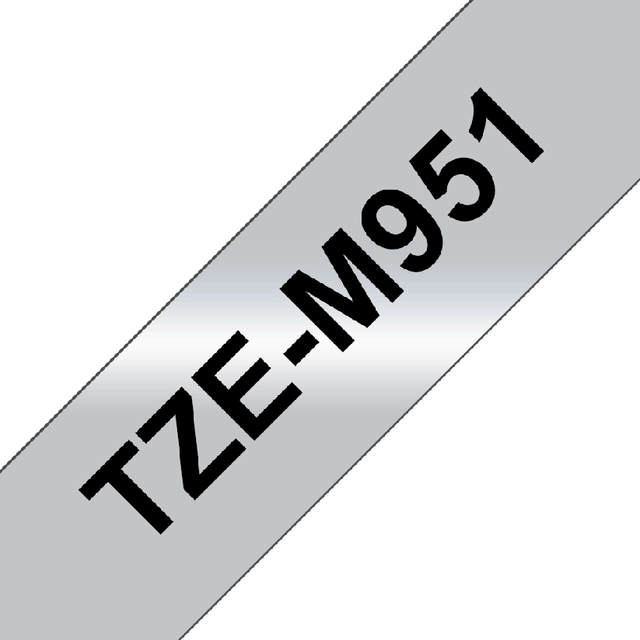 Een Labeltape Brother P-touch TZe-M951 metallic 24mm zwart op zilver koop je bij Hoekmankantoorartikelen.nl